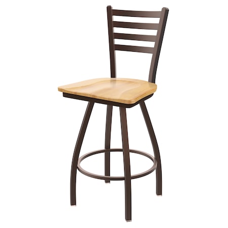 Holland Bar Stool Co 36" Swivel X-Tall Bar Stool, Brnz Finish, Nat Maple Seat X410